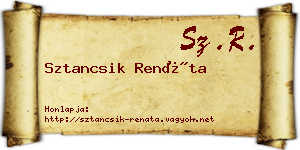 Sztancsik Renáta névjegykártya